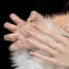 ALLEVG Nail Tips, Long, 24 Pieces, Summerlike Flesh Nails, Transparent,