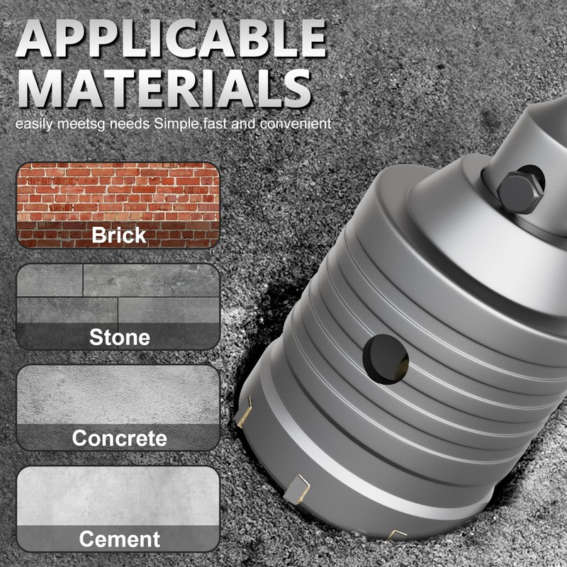 FROOOK 4-1/2" Concrete Hole Saw, Tungsten Steel Core Bit with