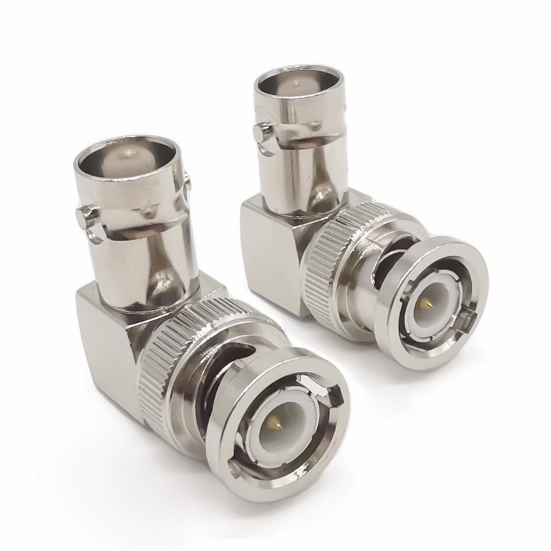 2pcs BNC to BNC 90 Degree Coaxial Adapter, BNC Right
