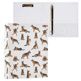 Cute German Shepherd Dogs in Different Poses 3 Ring Binder 1.5" Decorative D-Ring Binder with Clipboard&3 Clear Pockets, Holds 200 Sheets A4 Size Paper Waterproof Binders for School Home Office