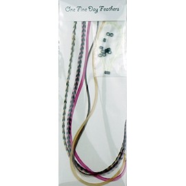 Feather Hair Extensions 5 Pack + Rings/Loop (Pink Auburn)