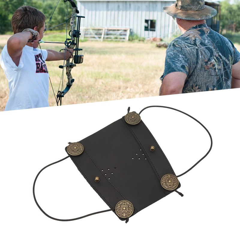 Archery Arm Guard Adjustable Strap Second Cowhide Arm Protector Pad