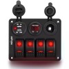 Nilight 4 Gang Rocker Switch Panel with USB Charger Voltmeter
