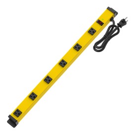 TiFFCOFiO Metal Power Strip, 6 Widely Space Outlets, Wall Mountable Power Strip Surge Protector, 6 FT Extension Cord,15A/1875W, ETL Listed