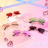 FEISEDY Heart Shaped Polarized Sunglasses Metal Frame Stylish Love Sun