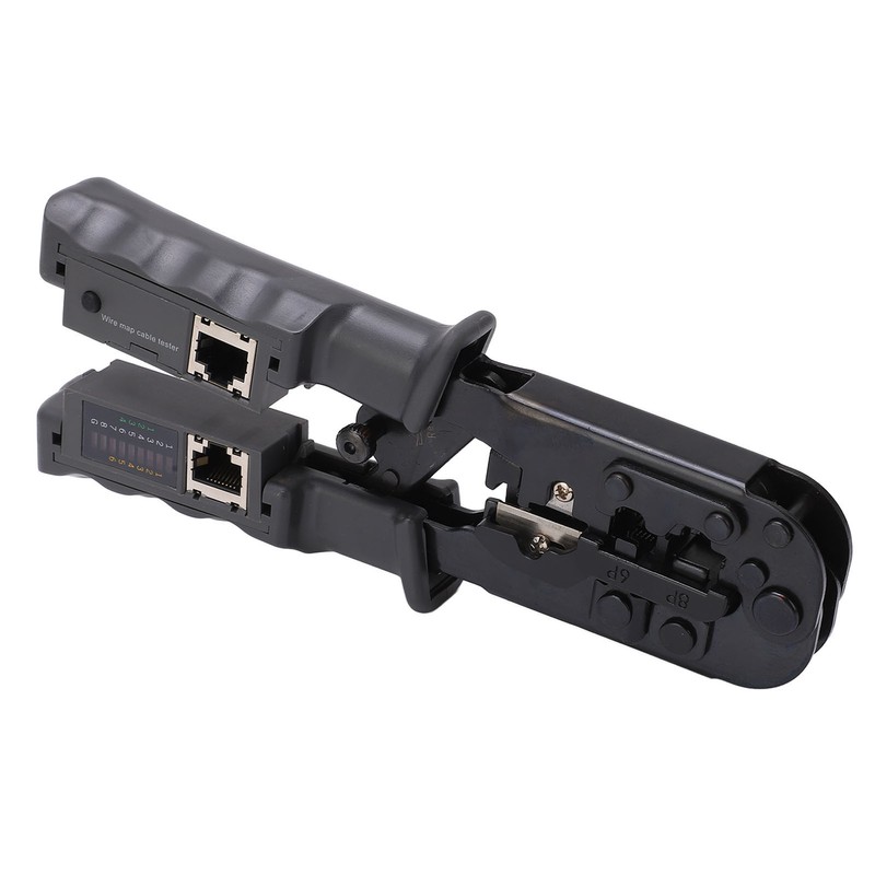 Ratcheting Modular Data Cable Crimper Wire Stripper Cutter 4P 6P