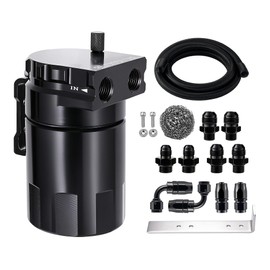 Oil Catch Can, 300ml Baffled Catch Can Kit 2 Port