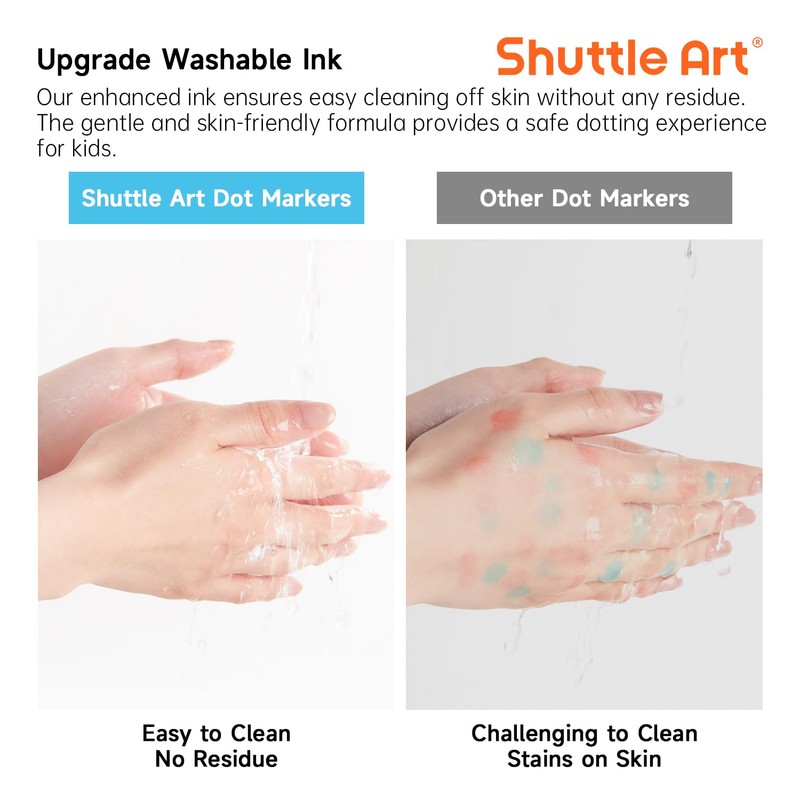 Shuttle Art Dot Markers, 10 Colors Washable Markers for Toddlers,Bingo
