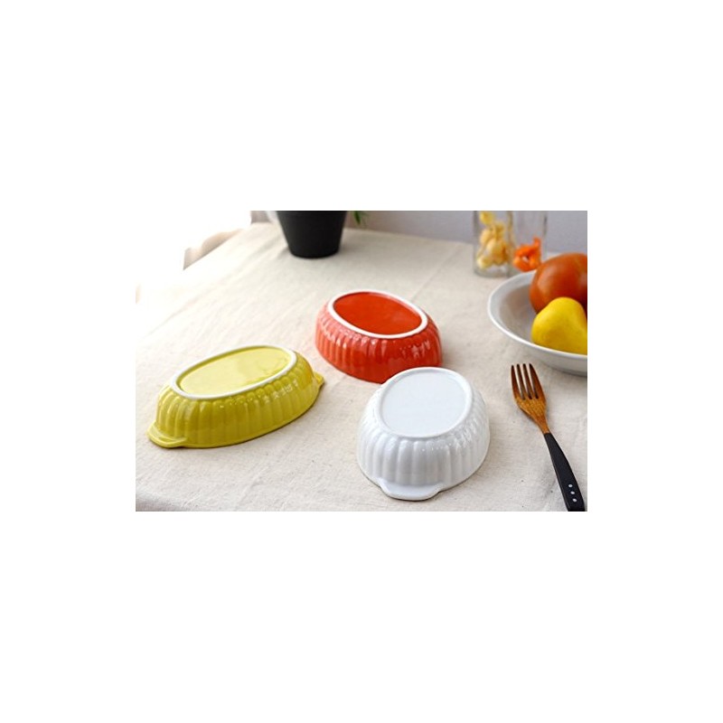 Oval Simple Au Gratin Plate, White