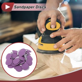HEROFFIX 50 Pcs Car Wood Sanding Discs Smoothing Hook & Loop Sandpaper for Woodworking, Automotive Refinishing 0.98" 800 Grit Purple Aluminum Oxide