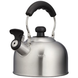 Pearl Metal Whistling Kettle, 0.4 gal (1.6 L), Induction Compatible, Stainless Steel, Heat Up 2 HB-1149