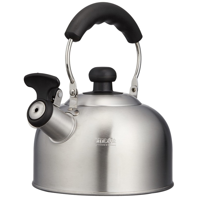 Pearl Metal Whistling Kettle, 0.4 gal (1.6 L), Induction Compatible,