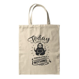 BWW Print - Today I Will Do Absolutely Nothing - Tote|Gift Bag|Sloth Vibes - Tote Bag, Double Sided