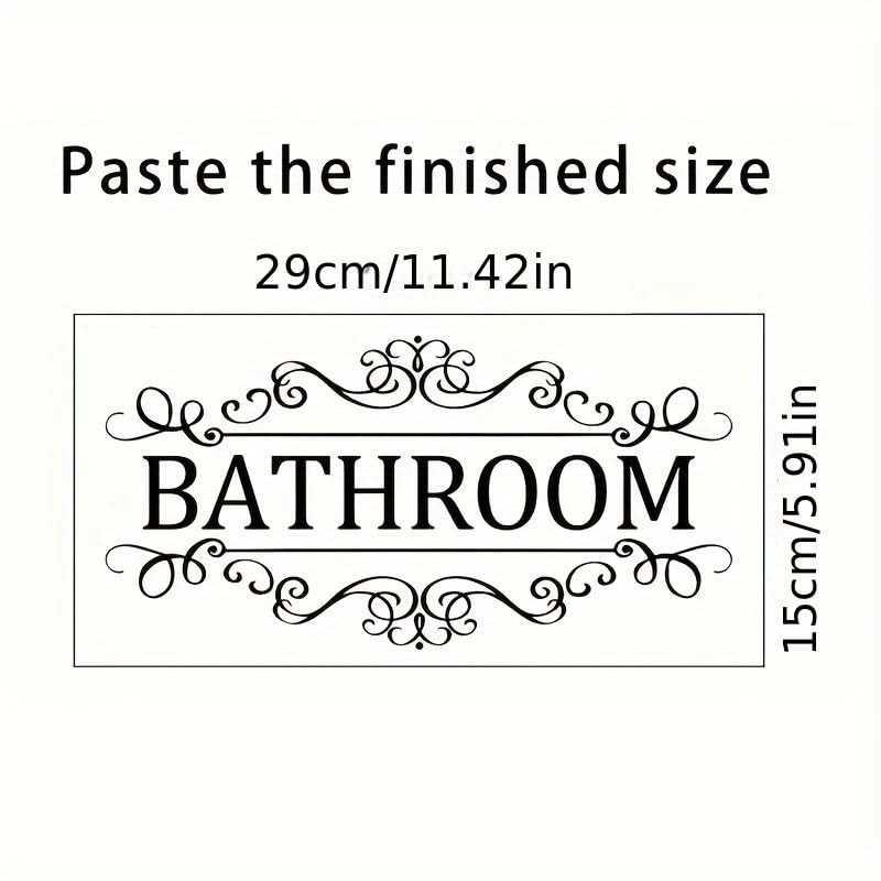 Bathroom Door Wall Sticker, Removable English Letter Signs, Decorative Decal