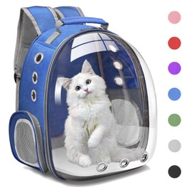 Henkelion Cat Backpack Carrier Bubble Carrying Bag, Small Dog Backpack Carrier For Small Medium Dogs Cats, Space Capsule Pet Carrier Dog Hiking Backpack, Airline Approved Travel Carrier - Navy Blue
