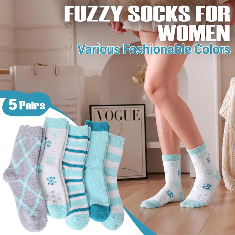 ANTSANG Womens Fuzzy Socks Fluffy Slipper Cozy Cabin Winter Soft