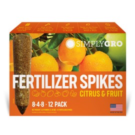 SimplyGro Fertilizer Spikes for Citrus & Fruit Trees & Shrubs (12 Spikes - 3.0 Lbs)