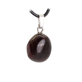 Budawi® Garnet Tumbled Stone Pendant Necklace Pendant 925 Silver Eyelet, Gemstone, Garnet