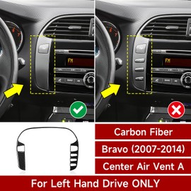 Car Carbon Fibre Air Conditioning Ventilation Panel Decorative Cover Trim Compatible with Fiat Bravo 2007 2008 2009 2010 2011 2012 2013 2014 Interior Accessories (A)