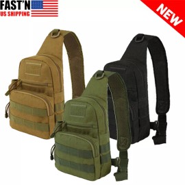 Unbranded Outdoor Military Tactical Backpack Sling Bag Mini Molle Pouch EDC Waist Pack Bag - Army Green