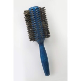 Tredoni 100% Boar Bristle Hair Brush Extra Firm Blow Drying Round Brush 70 mm blue