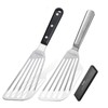 KSENDALO 2Pack Fish Spatula Flexible Metal Spatula Flipper with Thin
