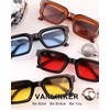 VANLINKER Retro Chunky Rectangle Sunglasses for Men Women Vintage Trendy