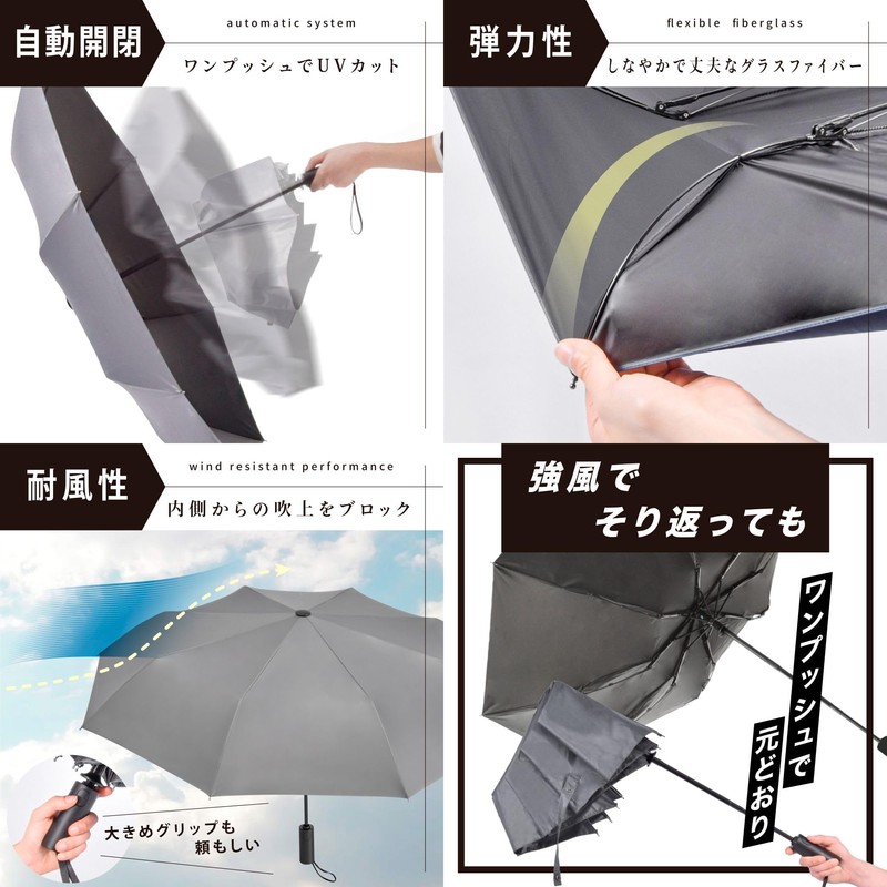 Folding Umbrella, One-Touch Automatic Open/Close, For Both Sunny and Rainy