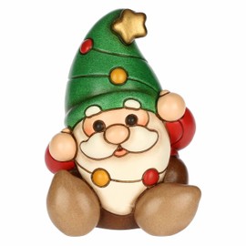 THUN - Oliver Gnome with Ceramic Christmas Lights, Small, 6.6 x 5.9 cm, Height 8.9 cm, Winter Enchanted Collection