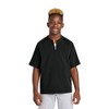 SPORT-TEK Youth Repeat Half Zip Short Sleeve Jacket, Black, X-Large