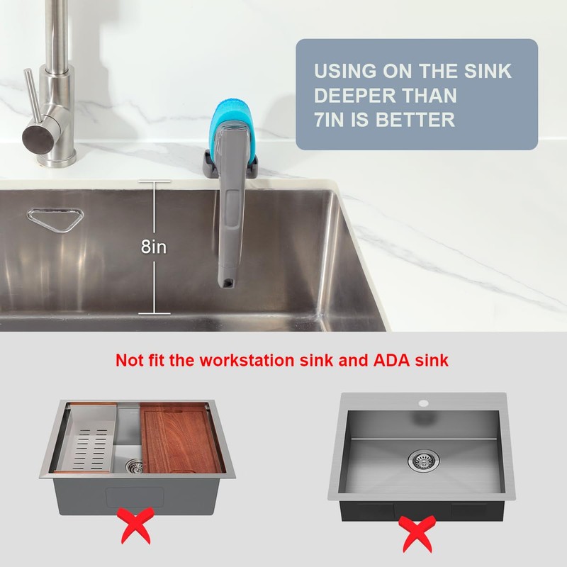 LANMU Dish Wand Holder Compatible with Scotch-Brite Dishwand Only, Silicone
