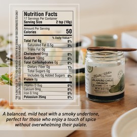 Jalapeno Pepper Chile Crunch 6oz - Mild Mexican Chili Crisp in 100% All Natural Seasoned Olive Oil, Garlic & Rosemary - Spicy Crunchy Hot Sauce – Keto Friendly Vegan Gluten Free NON GMO