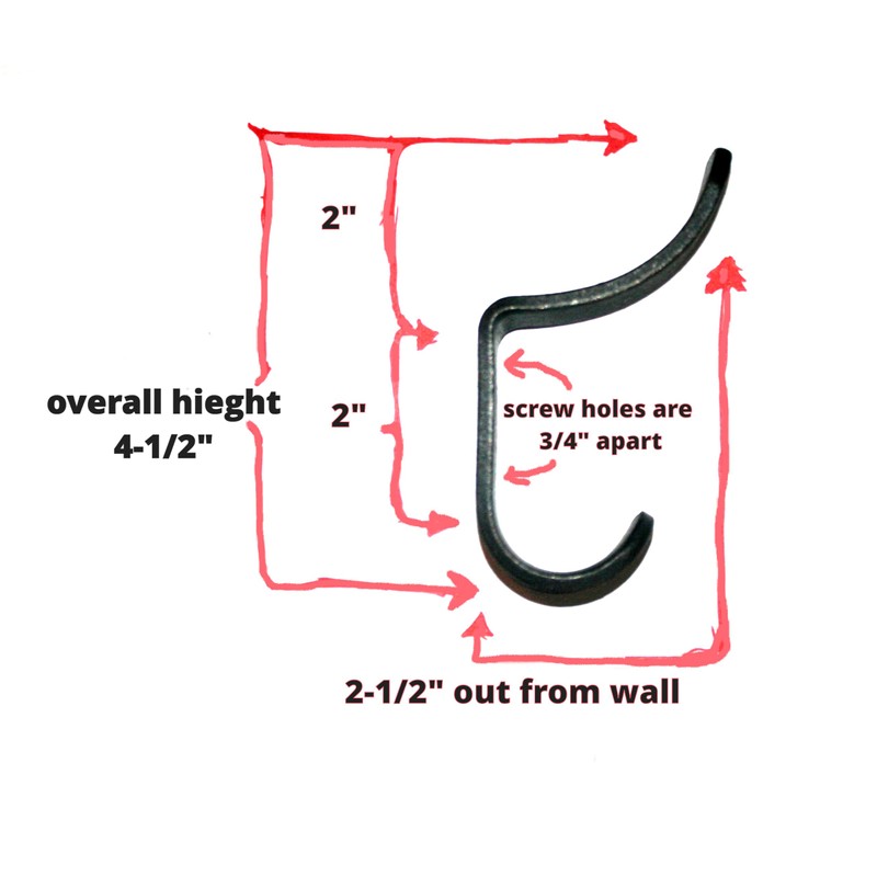 Hand Forged Wall Mount Double Hook