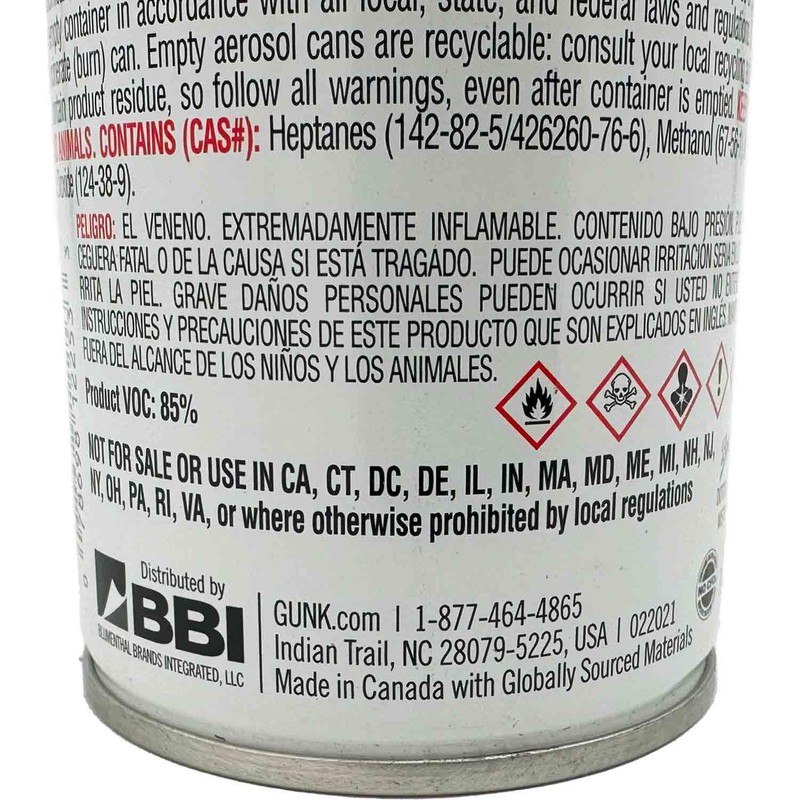 GUNK M705-12PK Non-Chlorinated Brake Cleaner - 14 oz., (Case of