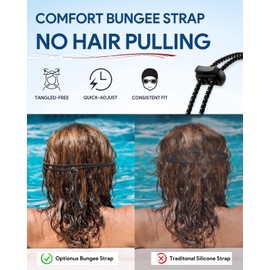 Otionus Swim Goggles, Polarized Adult Swimming Goggles Bungee Strap No Hair Pulling Anti-fog Pool Goggles for Men Women