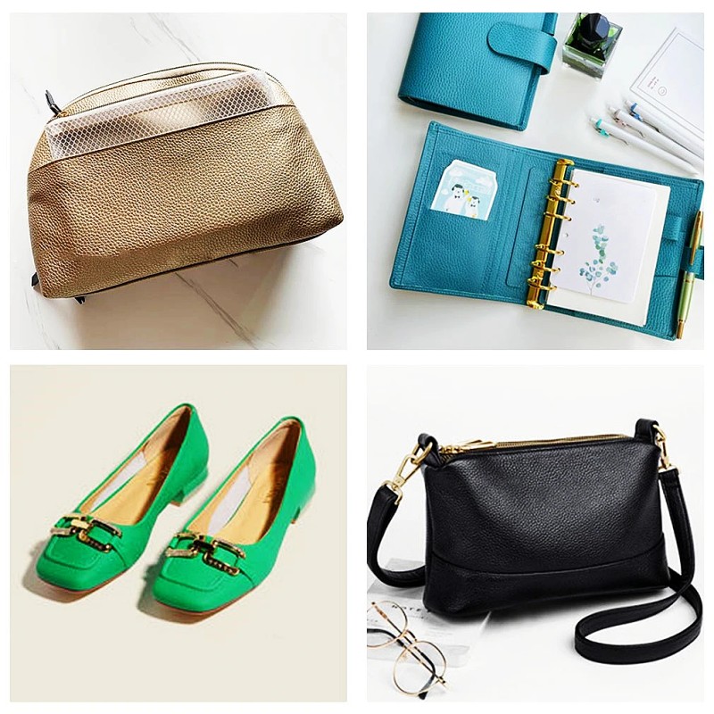 Wholesale Solid Lychee Grain Fine Grain Design Artificial Leather for