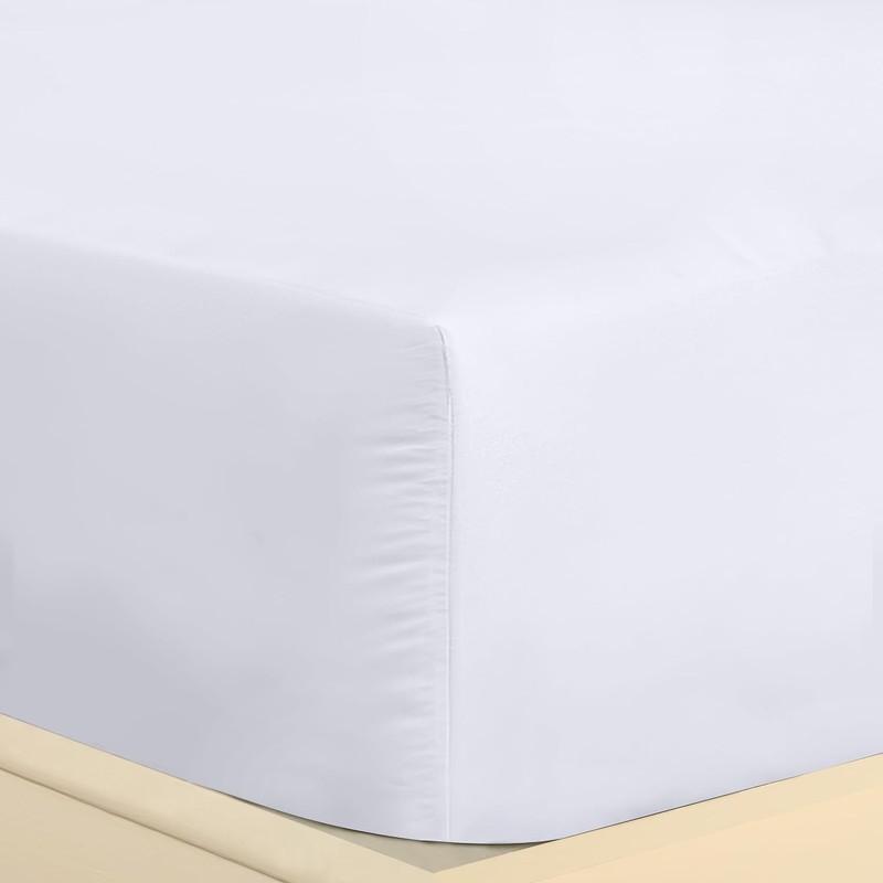 Utopia Bedding King Fitted Sheet, White - 12 Inch (30cm)