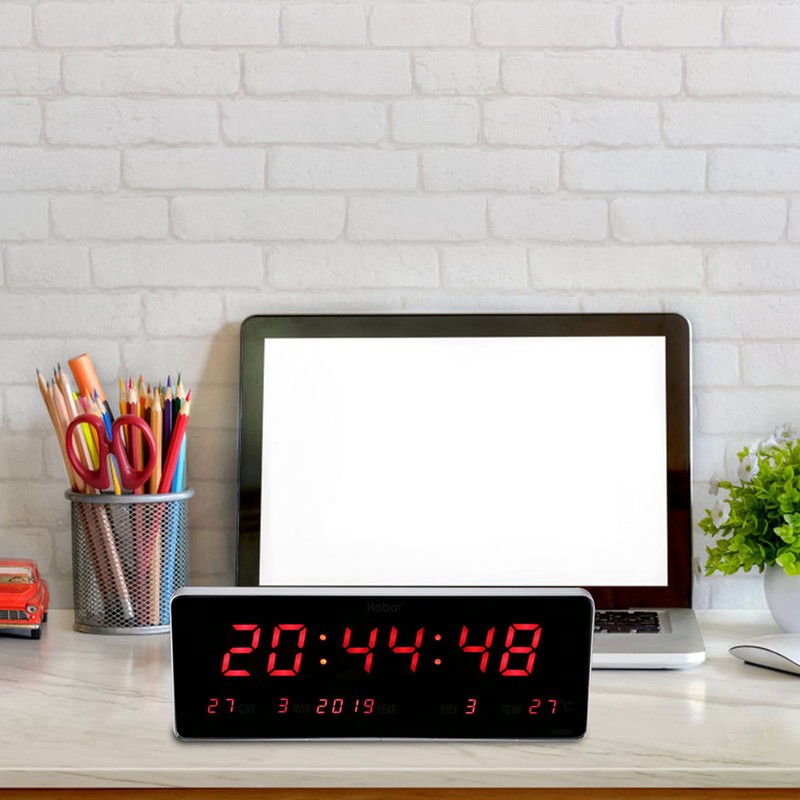Digital LED Calendar Clock Temperature Wall Clocks (Calendar Temperature Week)