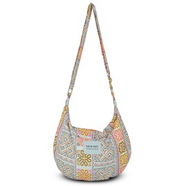 YOUR COZY Women's Sling Crossbody Bags Large Shoulder Shopping Hobo Bag Handbag Top Zip Bags Handmade Messenger Bag (Tribe_White)