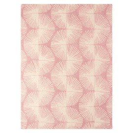 Nicole Miller New York Kendall Fluted Geo Handcrafted Area Rug, 100% Wool Rug, Rose, 3'x5'