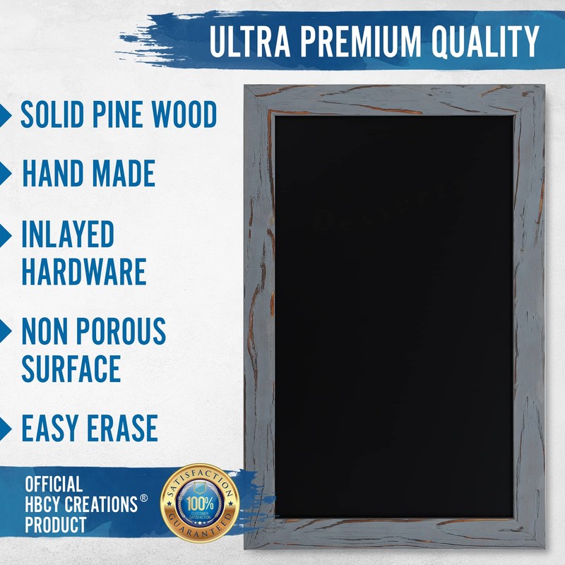 HBCY Creations Rustic Grey Magnetic Wall Chalkboard, Small Size 11"