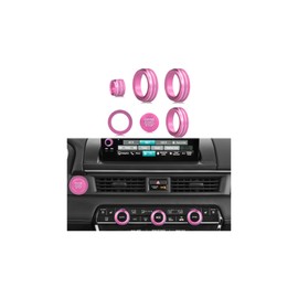 Suitable for Honda Pilot 2023 2024 2025 Air Conditioning Control Volume Knob Adjustment Knob Cover, Start Button Cover/Ring, Car Interior Trim 6 Pieces/Set (Pink)