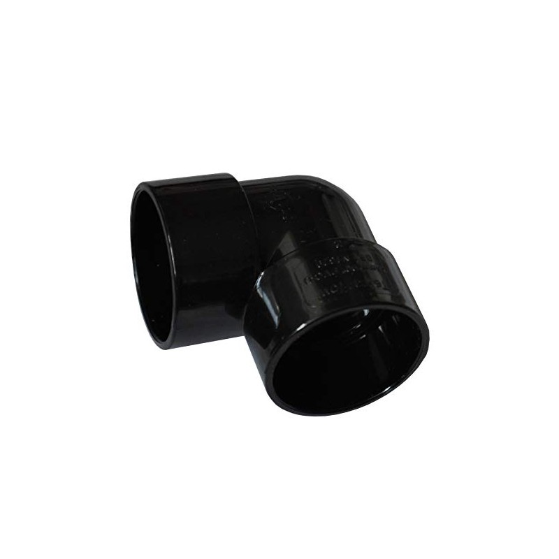 Solvent Black 50mm (56mm) Waste Pipe 90 Degree Knuckle Bend