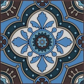 Images d'Orient Coaster Sejjadeh Azur 9x9cm PVC 50g Washable Shatterproof Heat Resistant Compatible with Most Cookware