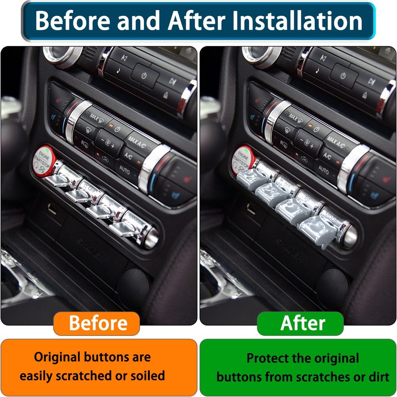 ZOXOQ Center Console Control Button Cover Compatible with Ford Mustang