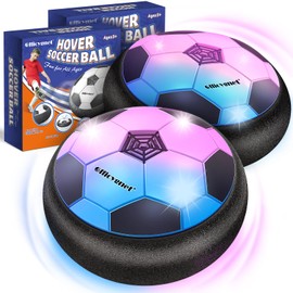 Officygnet 2 Pack Hover Soccer Ball Toys Gifts for 3 4 5 6 7 8-12 Year Old Boy, Indoor Boy Toys Age 6-8, Light-Up Soccer Ball Game Toys for Kids 3-5, 4-8, for 8-10-12 Year Old Boy