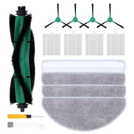 Replacement Parts Pack for iRobot Roomba Combo Essential Series Q011, Y0110, Q0120, Y0140 Robot Vacuum Cleaner, 1 Roller Brush, 4 Hepa Filters, 4 Side Brushes, 4 Mop Pads (13 Pcs/Pack)