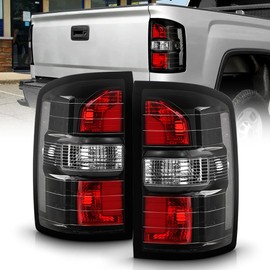 KEEKPO - For 2014-2018 GMC Sierra 1500 Incandescent Type Black Housingn Tail Lights Brake Lamps Replacement Left+Right