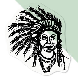 'Native American' Clear Sticker Decal – Waterproof Film for Windows, Cars, Walls & Crafts, XL (460mm) (DC00012660)