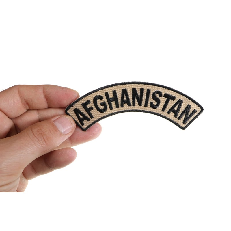 Afghanistan Small Arm Rocker Patch - 4.5x1.5 inch. Embroidered Iron